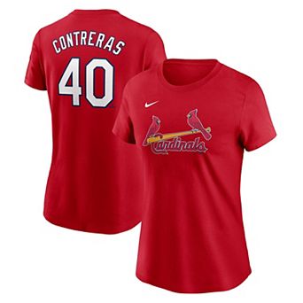 Women's Nike Willson Contreras Red St. Louis Cardinals Fuse Name & Number T-Shirt