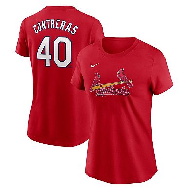 Women's Nike Willson Contreras Red St. Louis Cardinals Fuse Name & Number T-Shirt