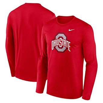 Men's Nike Scarlet Ohio State Buckeyes Primetime Primary Legend Long Sleeve T-Shirt