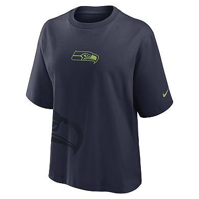 Women's Nike College Navy Seattle Seahawks Boxy T-Shirt