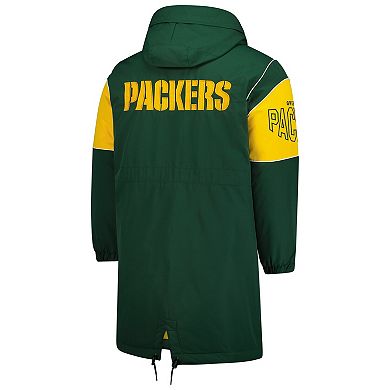 Men's Starter Green Green Bay Packers Dynasty Polyfill Stadium Full-Zip Jacket