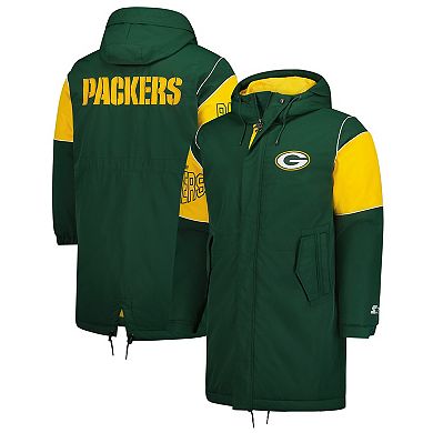 Men's Starter Green Green Bay Packers Dynasty Polyfill Stadium Full-Zip Jacket