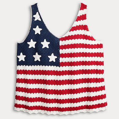 Women's Jollidays American Flag Crochet Tank Top