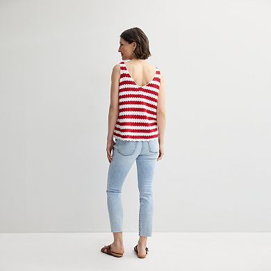 Women's Jollidays American Flag Crochet Tank Top