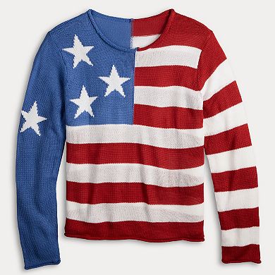 Women's Jollidays American Flag Long Sleeve Pullover Top