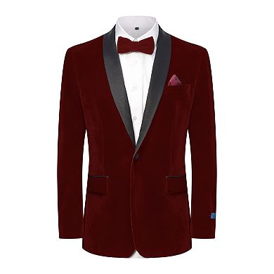 Men's Slim-Fit Velvet Shawl Lapel Tuxedo Set