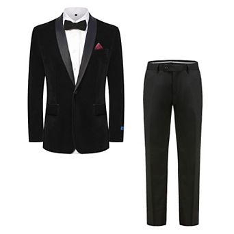 Men's Slim-Fit Velvet Shawl Lapel Tuxedo Set