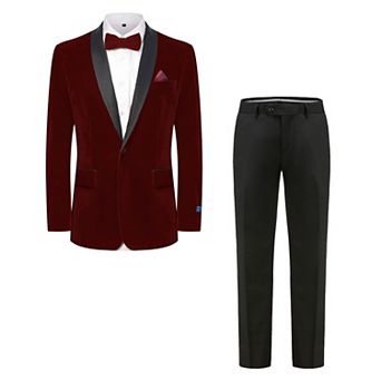 Men's Slim-Fit Velvet Shawl Lapel Tuxedo Set