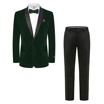 Men's Slim-Fit Velvet Shawl Lapel Tuxedo Set