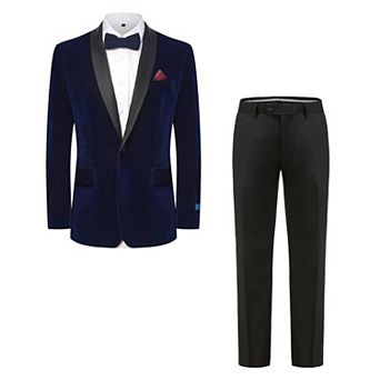 Men's Slim-Fit Velvet Shawl Lapel Tuxedo Set