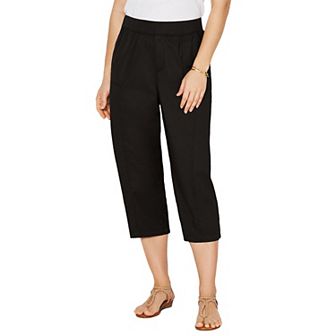 Catherines Women's Plus Size Petite Stretch Knit Waist Cargo Capri
