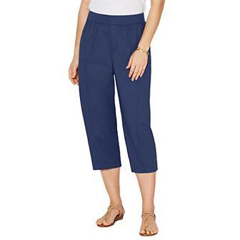 Catherines Women's Plus Size Petite Stretch Knit Waist Cargo Capri
