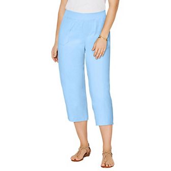 Catherines Women's Plus Size Petite Stretch Knit Waist Cargo Capri