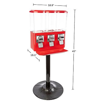 Triple Vending Gumball Machine with Stand by Great Northern Popcorn
