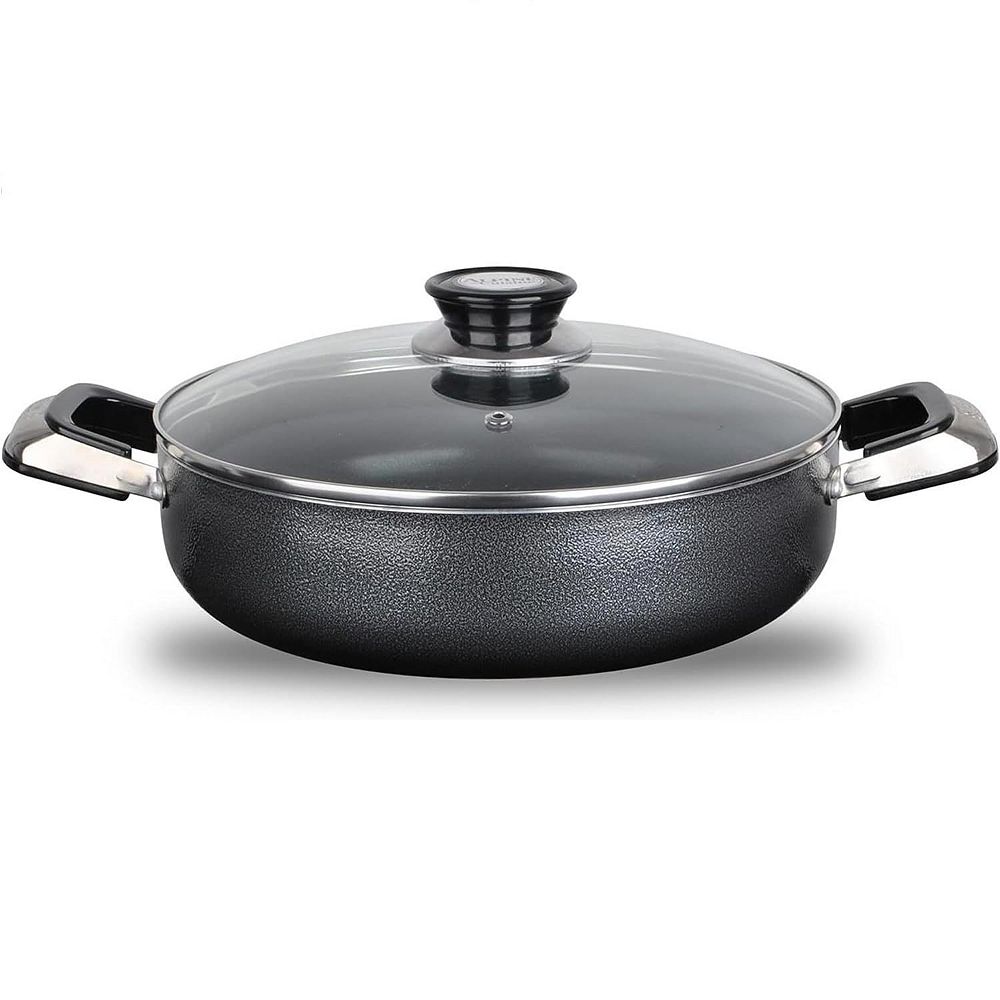 Alpine Cuisine 3 Quart Non-stick Stock Pot With Tempered Glass, Multi ...