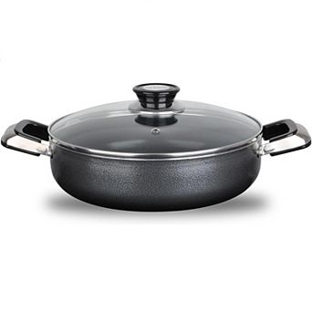 Alpine Cuisine 3-qt Non-stick Stock Pot With Tempered Glass, Multi-purpose, Boiling, Stewing