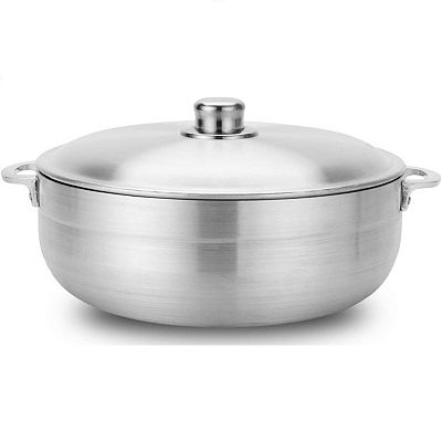 Alpine Cuisine 7qt Gourmet Aluminum Caldero Stock Pot, Cooking