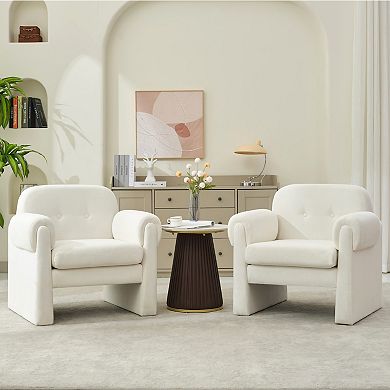 SERWALL Modern Cloud Velvet Accent Chair with Removable Cushion for Living Room