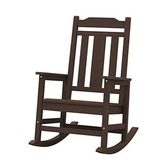 Outdoor Patio HDPE Rocking Chair, Extra Wide Seat