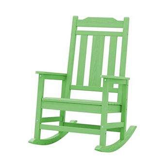 Outdoor Patio HDPE Rocking Chair, Extra Wide Seat