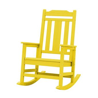 Outdoor Patio HDPE Rocking Chair, Extra Wide Seat