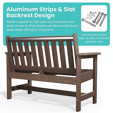 Outdoor 2-Person Garden Bench 42.92-in W x 35.83-in H