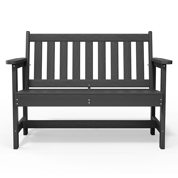 Outdoor 2-Person Garden Bench 42.92-in W x 35.83-in H - Gray