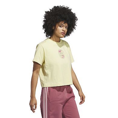 Women's adidas Graphic Jet Set Palms Cropped Tee