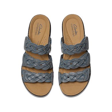 Clarks Womens Laurieann Rio Leather Slide Sandals