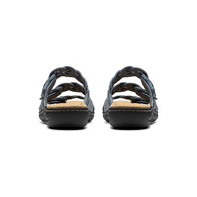 Clarks Womens Laurieann Rio Leather Slide Sandals