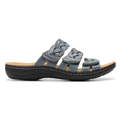 Clarks Womens Laurieann Rio Leather Slide Sandals