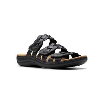 Clarks® Womens Laurieann Rio Leather Slide Sandals