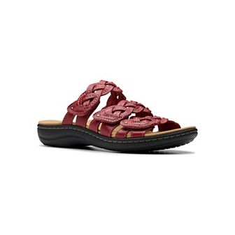 Clarks® Womens Laurieann Rio Leather Slide Sandals