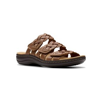 Clarks® Womens Laurieann Rio Leather Slide Sandals