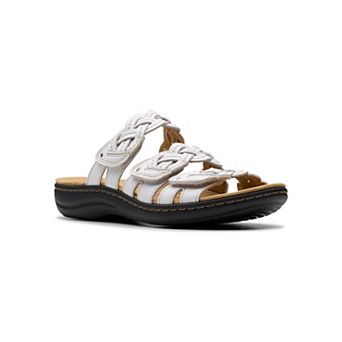 Clarks® Womens Laurieann Rio Leather Slide Sandals