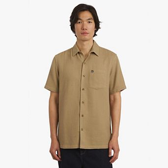Men's Quiksilver Short Sleeve Waffle Button Down