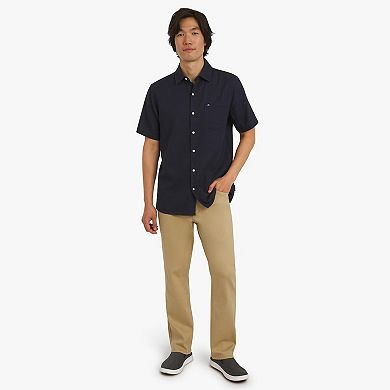 Men's Quiksilver Short Sleeve Button-Down Herringbone Shirt