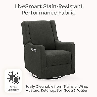 Delta Children Mercer USB-Charging Electronic Power Swivel and Glider Recliner