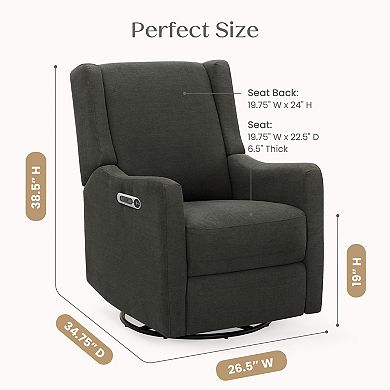 Delta Children Mercer USB-Charging Electronic Power Swivel and Glider Recliner