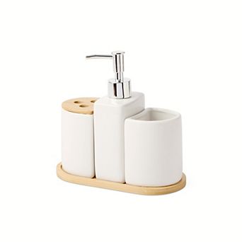 MAISON DE BASE Ceramic Bamboo Bath Set