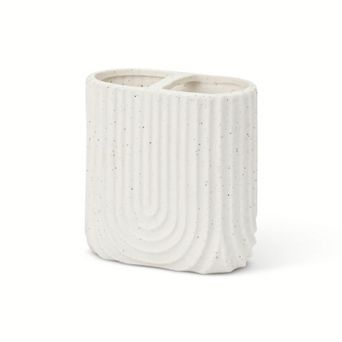 MAISON DE BASE Ceramic Ribbed Toothbrush Holder