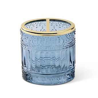 MAISON DE BASE Blue Cut Glass Toothbrush Holder