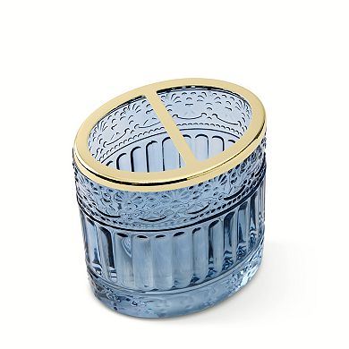 MAISON DE BASE Blue Cut Glass Toothbrush Holder