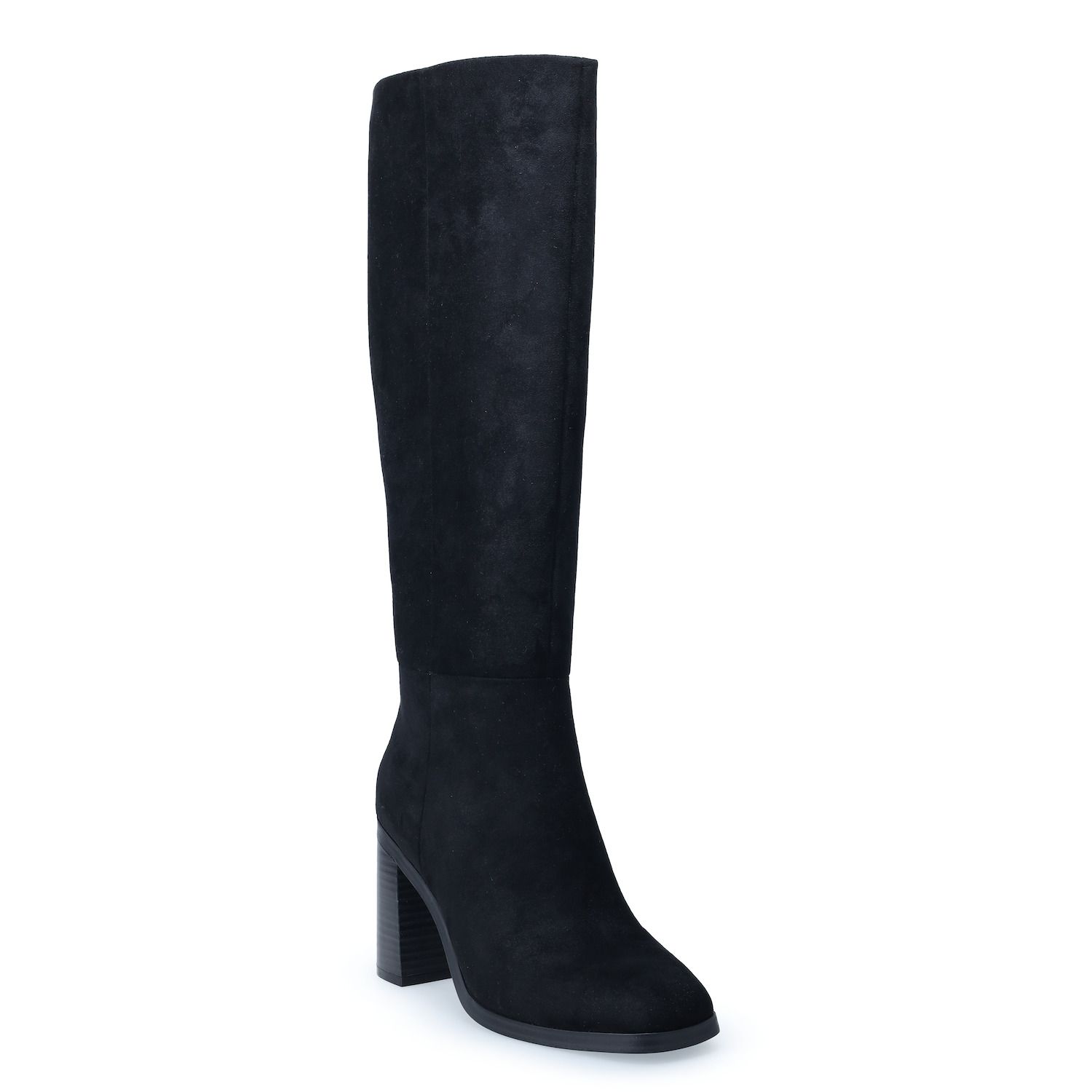 Женские ботинки Sonoma Goods For Life Square Toe Block Heel Tall, цвет: Чёрный — фото 1
