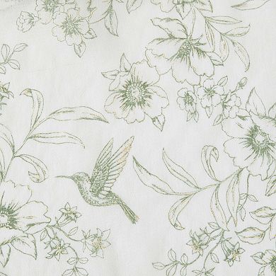Laura Ashley Barnett Metallic Sheer Set of 2 Window Curtain Panels