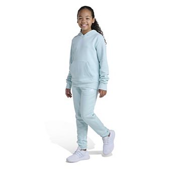 Girls 7-16 adidas 2 pc Essential Small Logo Long Sleeve Pullover Hoodie & Joggers Set
