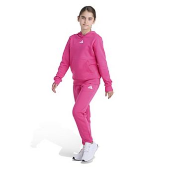 Girls 7-16 adidas 2 pc Essential Small Logo Long Sleeve Pullover Hoodie & Joggers Set