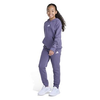 Girls 7-16 adidas 2 pc Essential Small Logo Long Sleeve Pullover Hoodie & Joggers Set