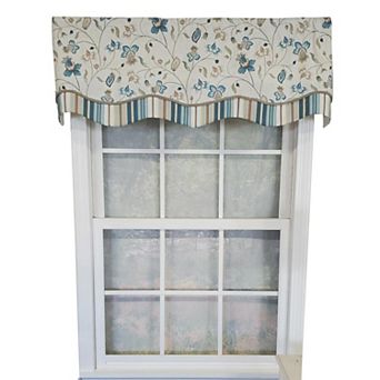 Sandra Glory Window Treatment 100% Cotton Stripe With Trim Luxurious Lining Valance