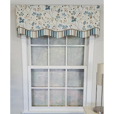 Sandra Glory Window Treatment 100% Cotton Stripe With Trim Luxurious Lining Valance